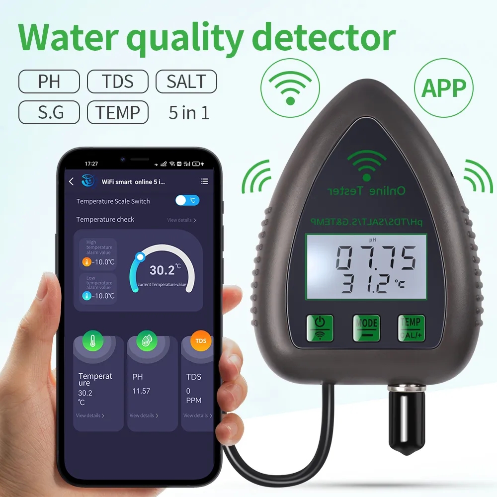 Marine Aquarium Water Analyzer - Tuya WiFi 5 in1 Water Quality