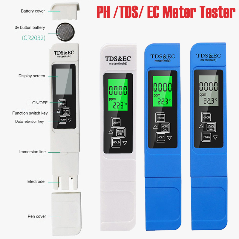 Marine Aquarium Water Analyzer - 3 in 1 TEMP/TDS/EC Meter Tester