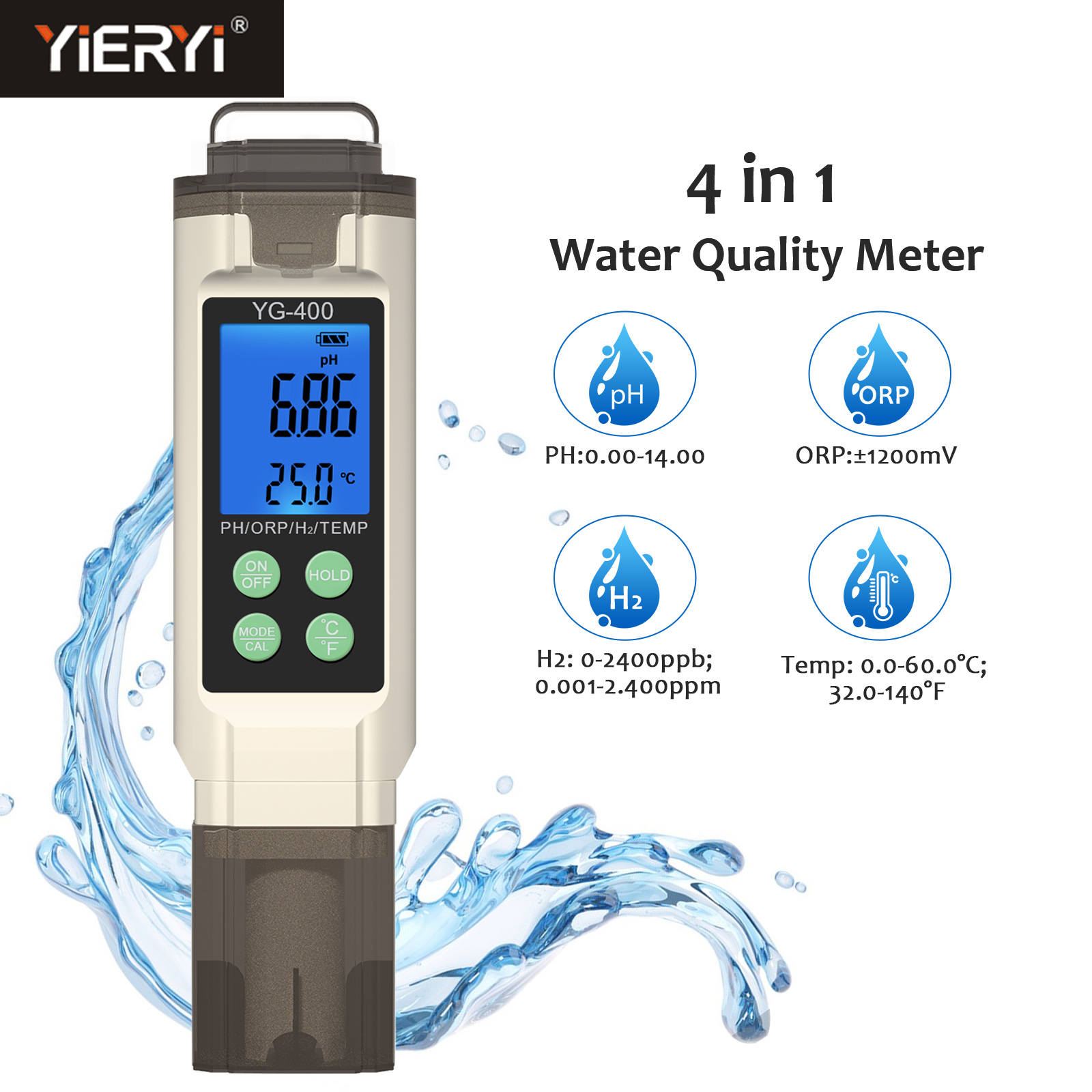 Marine Aquarium Water Analyzer - Yieryi 4 in 1 Digital PH
