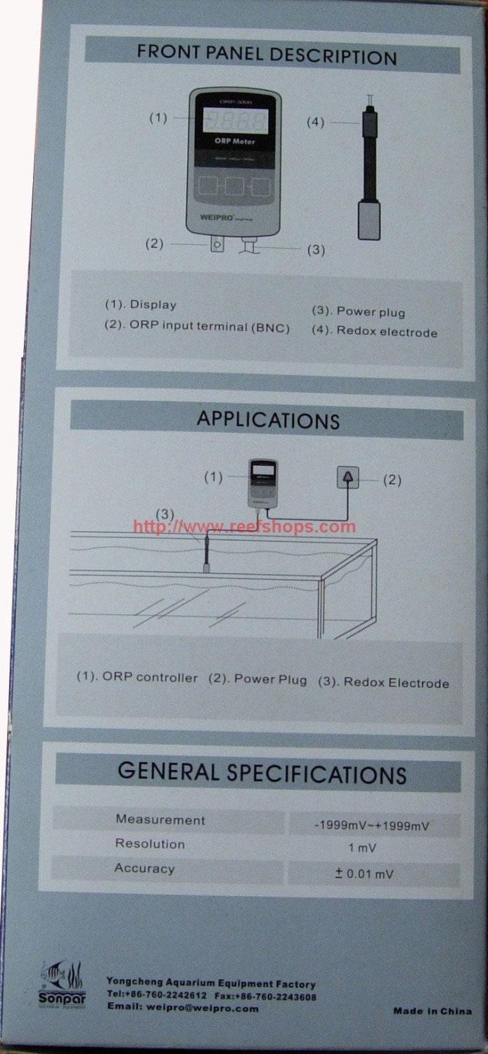 AQUARIUM ORP Meter WEIPRO ORP  - огляд і ціна Marine Aquarium Orp