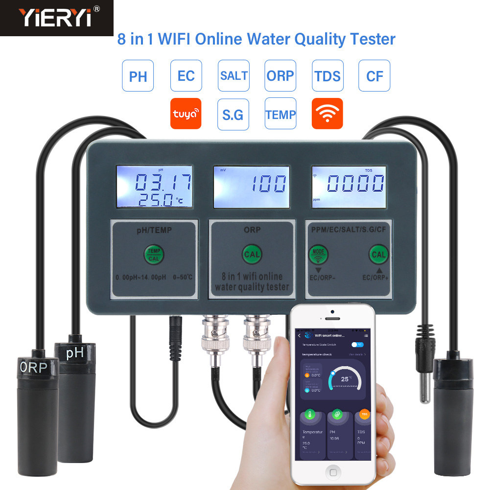 WiFi Tuya Smart PH Meter Data  - огляд і ціна Marine Aquarium Water Analyzer