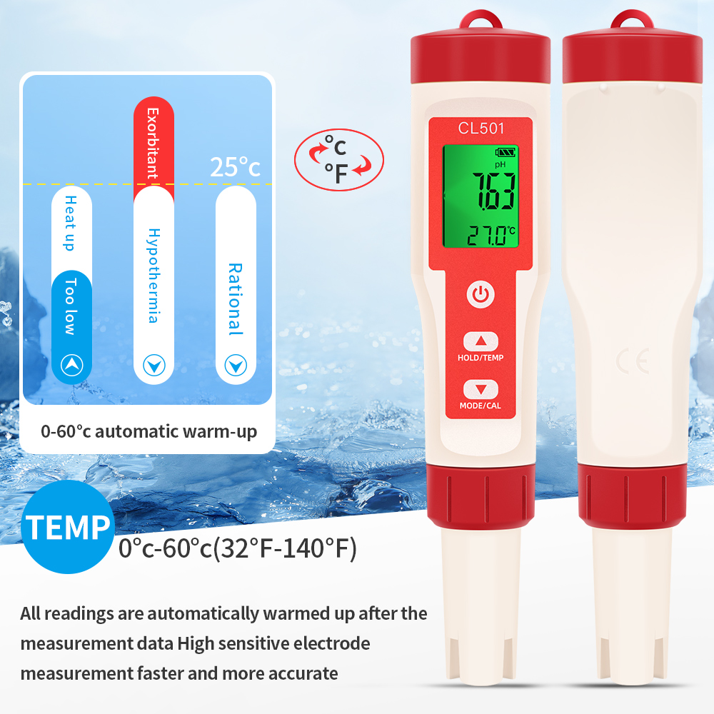 PH/CL2/H2/ORP/Temperature Mete - огляд і ціна Marine Aquarium Water Testing
