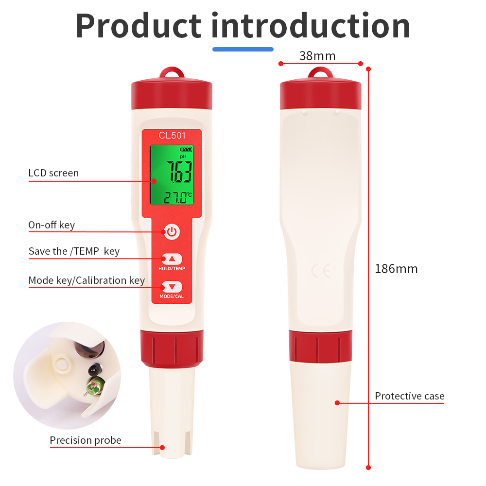 PH/CL2/H2/ORP/Temperature Mete - огляд і ціна Marine Aquarium Water Testing