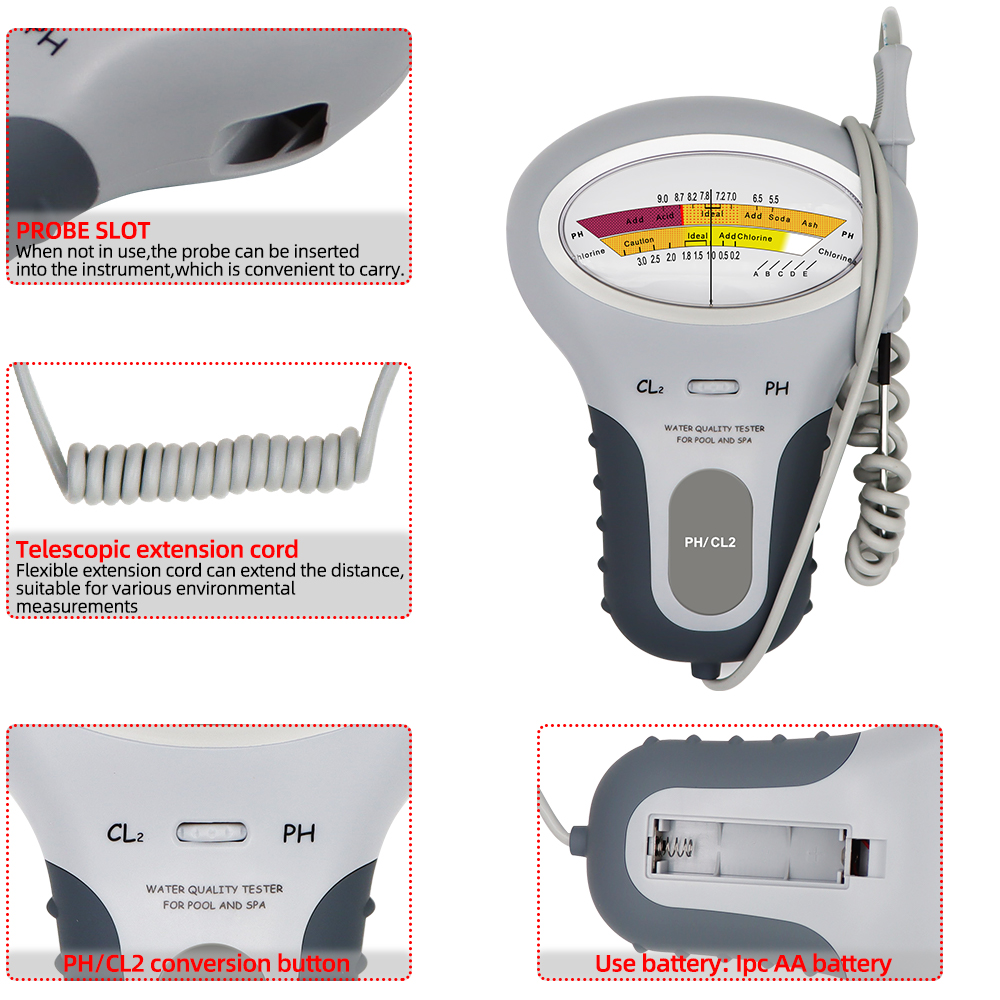 2 in 1 PH Chlorine Meter Chlor - огляд і ціна Marine Aquarium Water Testing