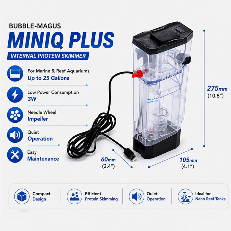 Bubble Magus MiniQ Plus Nano R - огляд і ціна Protein Skimmer Hang On