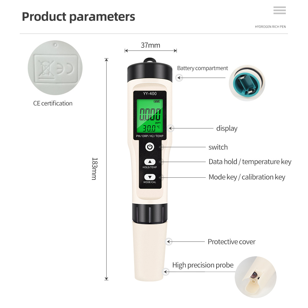 4/3/2 in 1 Optional PH ORP H2  - огляд і ціна Marine Aquarium Water Analyzer