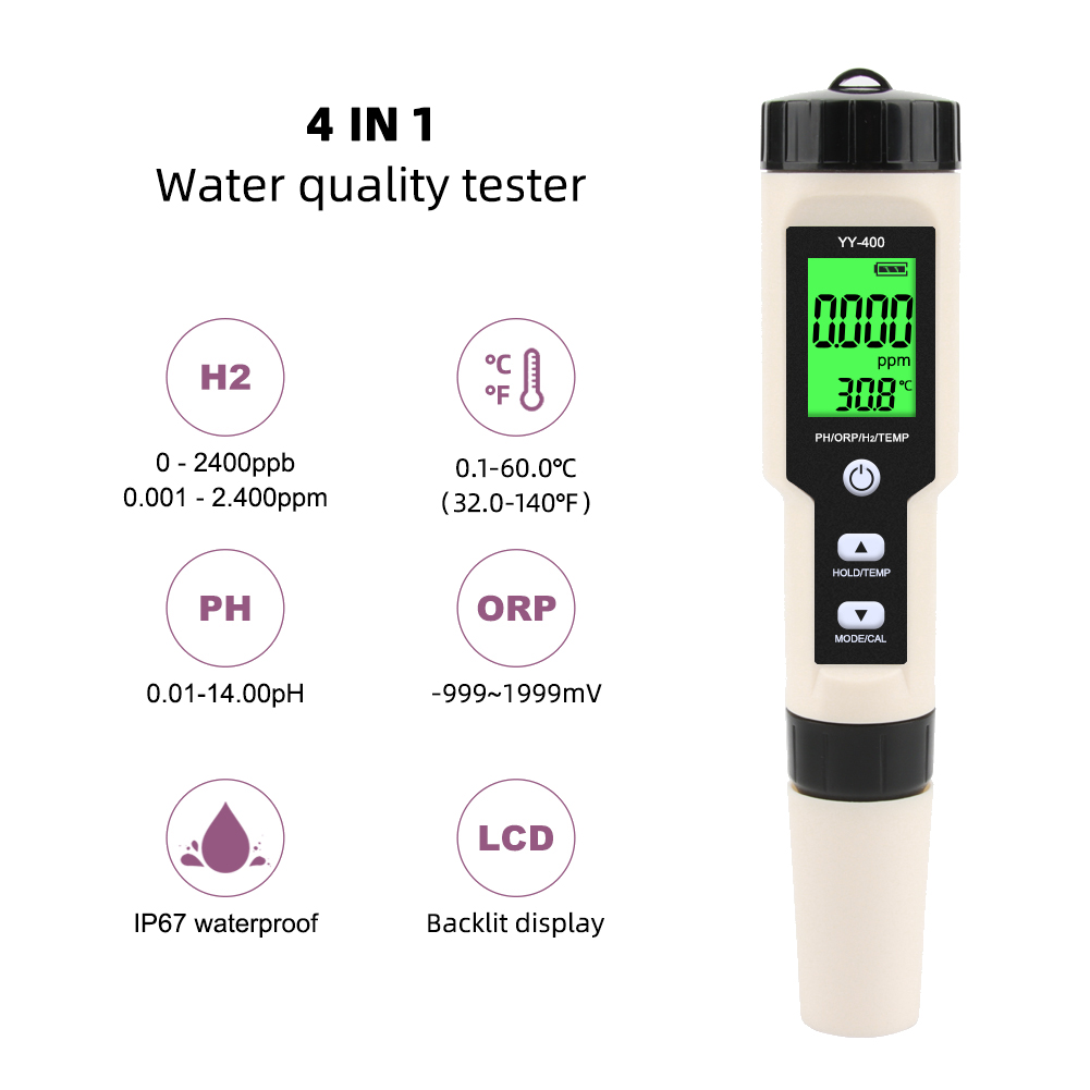 4 in 1 YY-400 PH/ORP/H2&TEM Me - огляд і ціна Marine Aquarium Water Analyzer