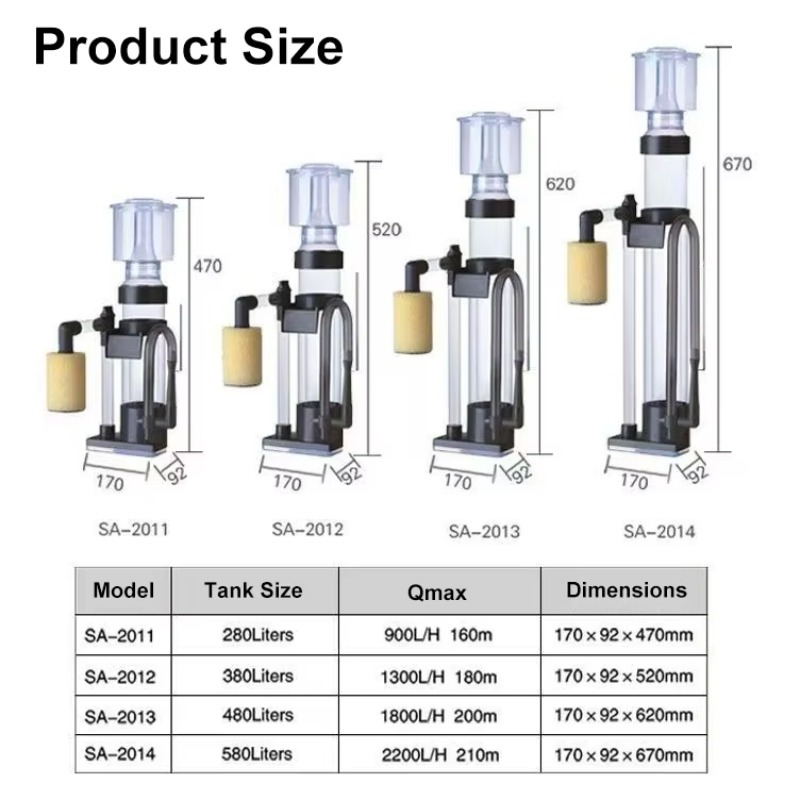 Factory Wholesale Plastic Larg - огляд і ціна Protein Skimmer Hang On
